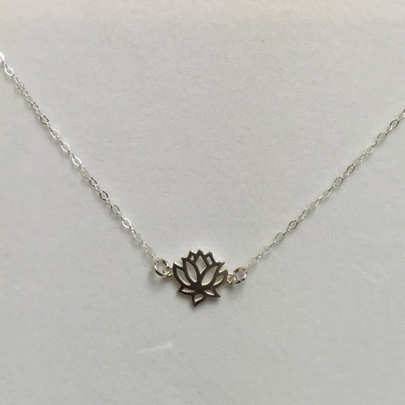 Sterling Silver Lotus Flower Necklace - Picture 7 of 7
